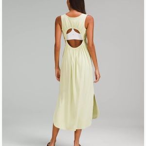 Lululemon Pima Cotton Open-Back Midi Dress, color Dewy